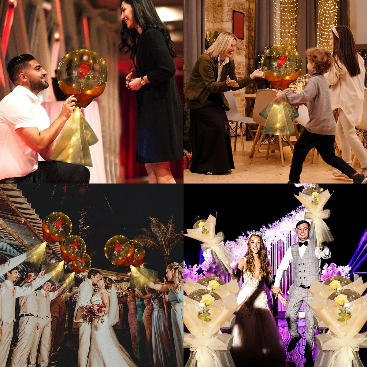 ❤️ Букет от балони с LED фентъзи рози🎈✨