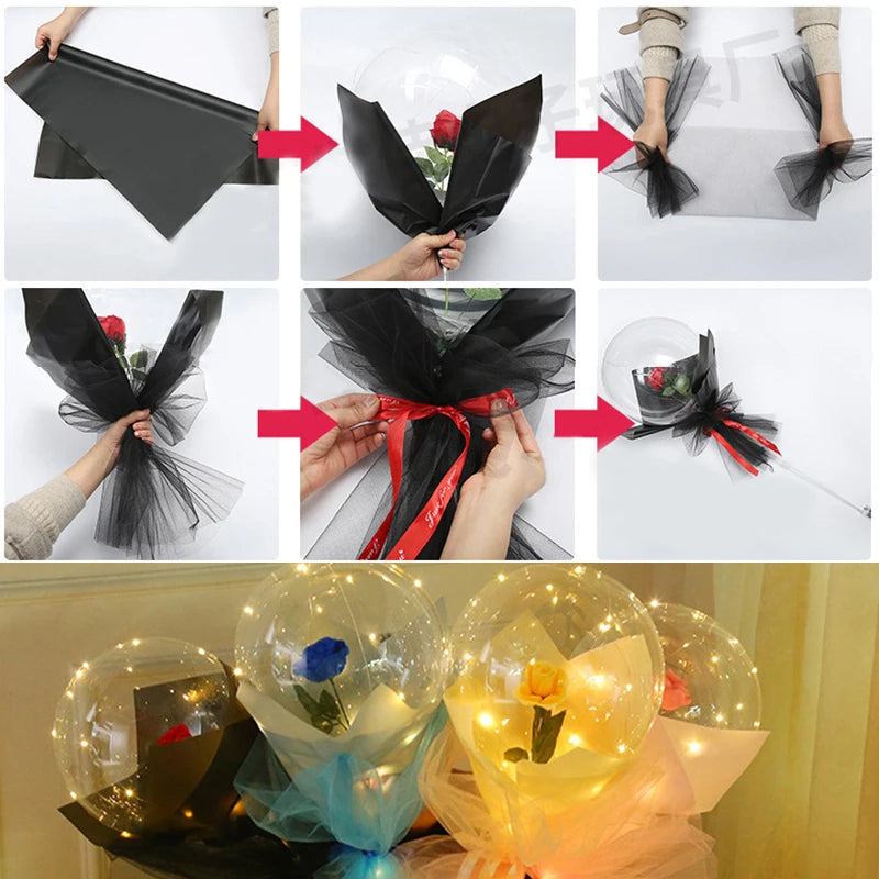 ❤️ Букет от балони с LED фентъзи рози🎈✨