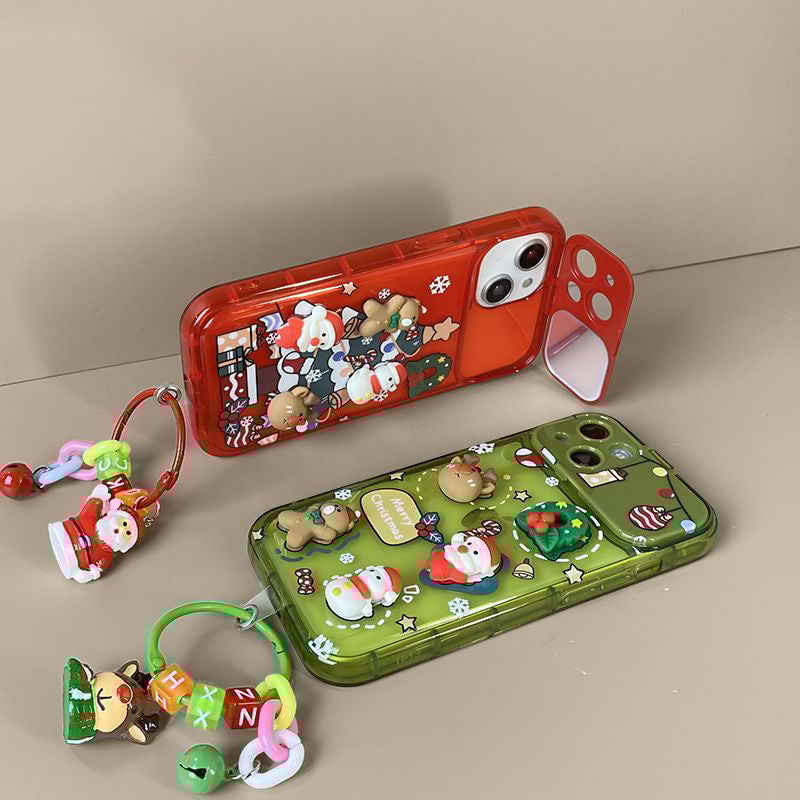 🎄 Гореща коледна разпродажба! Калъф с огледало и коледна елха за iPhone – Празничен стил и функционалност! 🎅