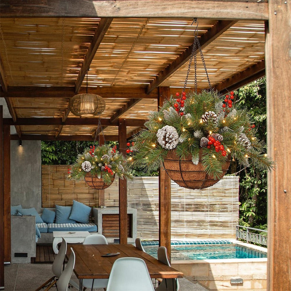 🎄Promocja Świąteczna 50% ZNIŻKI🔥Sztuczny Kosz Świąteczny z Oświetleniem